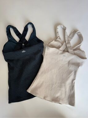 ALO Yoga elevate Tank tops Blue & Cream xs